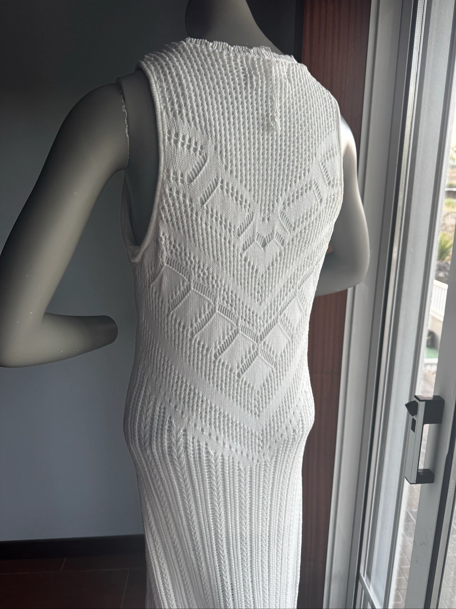 Vestido blanco de punto Springfield L – 100% Algodón – Usado 1 vez – photo 7